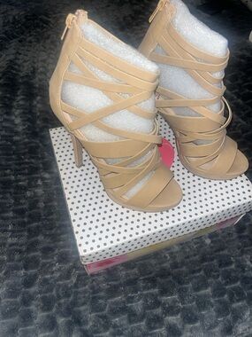 Strappy Nude High-Heel Sandals for Women